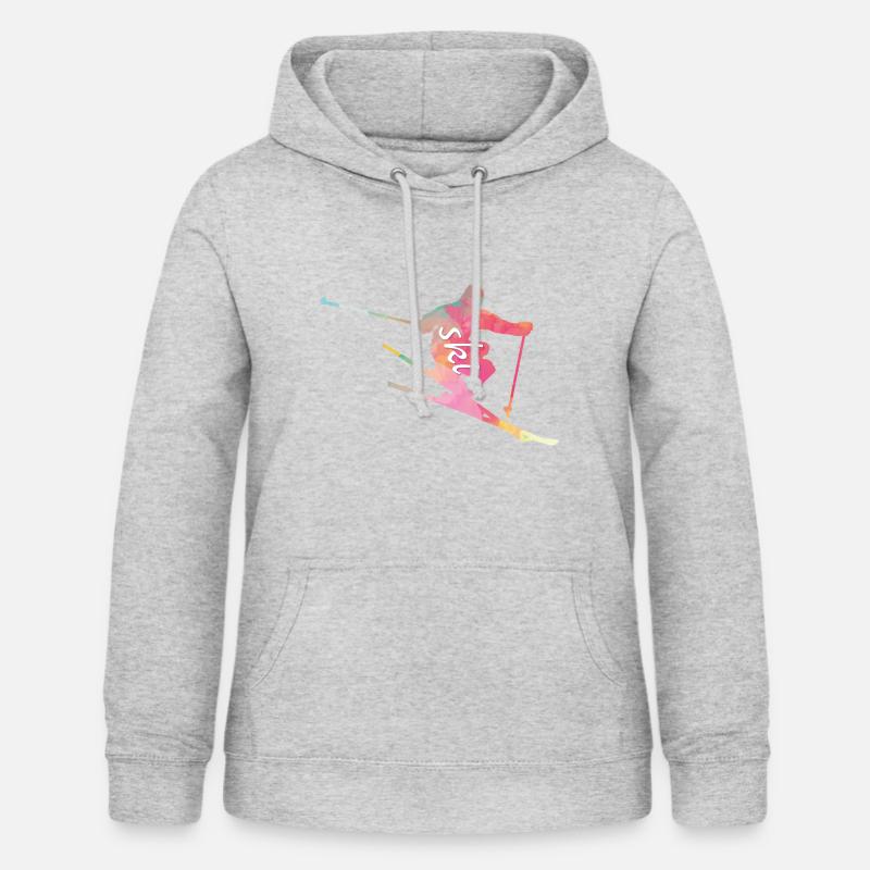 Vacances de ski - Sweat à capuche Femme - gris clair chiné