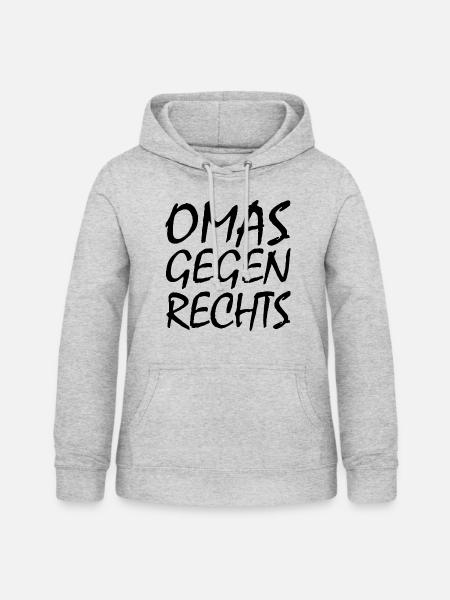 Omas gegen rechts - Frauen Hoodie - Hellgrau meliert
