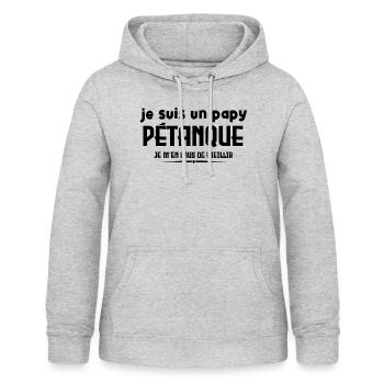 Je Suis Un Papy Pétanque Carrément Plus Cool - Sweat à capuche Femme - gris clair chiné - Devant - AI Model Female 172 light (172cm)