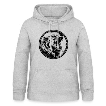 Grizzly Bär - Frauen Hoodie - Hellgrau meliert - Vorne - AI Model Female 172 light (172cm)