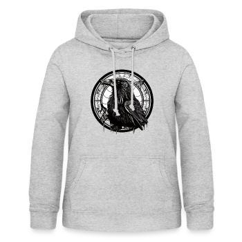Rabe - Frauen Hoodie - Hellgrau meliert - Vorne - AI Model Female 172 light (172cm)