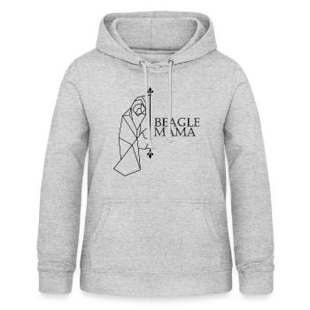Maman Beagle - Sweat à capuche Femme - gris clair chiné - Devant - AI Model Female 172 light (172cm)