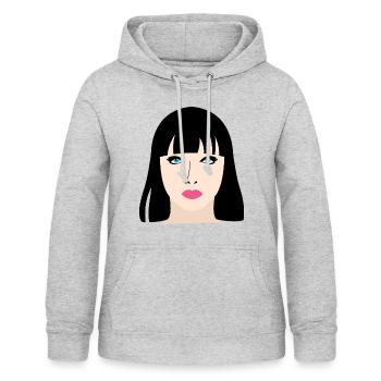 Cadeau de poupée manga - Sweat à capuche Femme - gris clair chiné - Devant - AI Model Female 172 light (172cm)