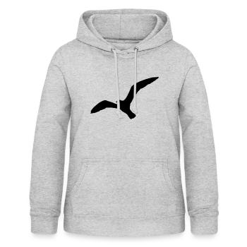 Mouette du Nord de l’Allemagne - Sweat à capuche Femme - gris clair chiné - Devant - AI Model Female 172 light (172cm)