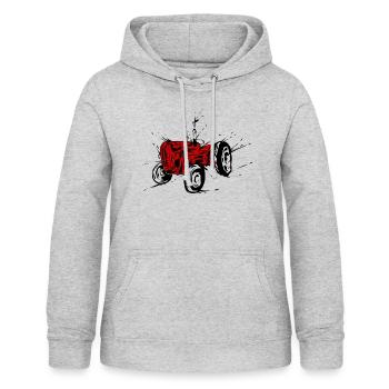 Alter roter Traktor - Frauen Hoodie - Hellgrau meliert - Vorne - AI Model Female 172 light (172cm)