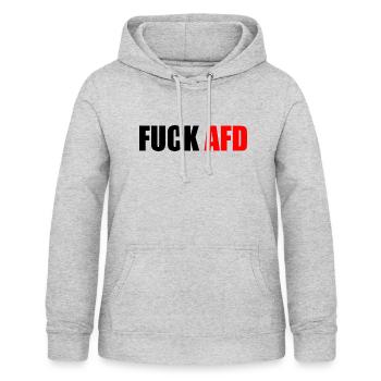 Fuck afd - Frauen Hoodie - Hellgrau meliert - Vorne - AI Model Female 172 light (172cm)