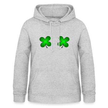 Soutien-gorge trèfle à quatre feuilles Saint-Patrick - Sweat à capuche Femme - gris clair chiné - Devant - AI Model Female 172 light (172cm)