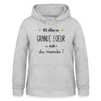 Meilleure Grande soeur du monde vecteur - Sweat à capuche Femme - gris clair chiné - Devant - AI Model Female 172 light (172cm)