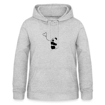 Panda Herz Liebe süß Manga Geschenk lustig Ballon - Frauen Hoodie - Hellgrau meliert - Vorne - AI Model Female 172 light (172cm)