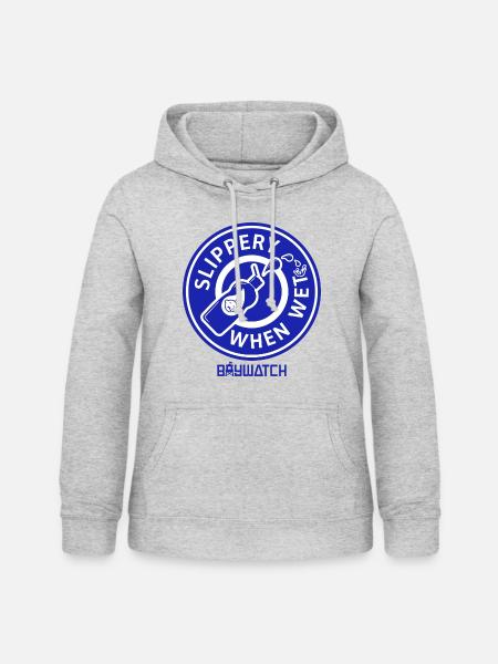 Baywatch Slippery When Wet - Frauen Hoodie - Hellgrau meliert