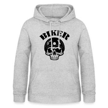 Skeleton Biker - Sweat à capuche Femme - gris clair chiné - Devant - AI Model Female 172 light (172cm)