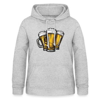 Bier Anstoßen Party - Frauen Hoodie - Hellgrau meliert - Vorne - AI Model Female 172 light (172cm)