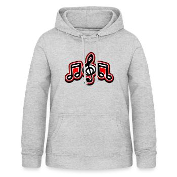 Clé de symbole de musique - Sweat à capuche Femme - gris clair chiné - Devant - AI Model Female 172 light (172cm)
