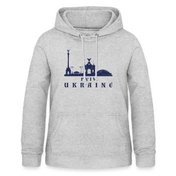 Kiev Skyline Ukraine Kyiv - Women's Hoodie - light heather grey - Front - AI Model Female 172 light (172cm)