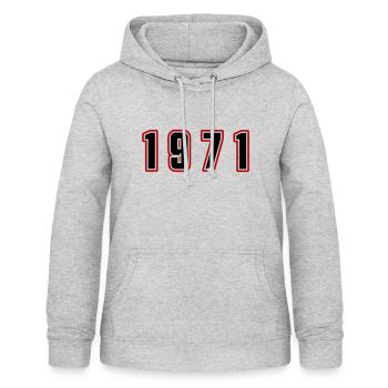 1971 Jahr Zahl - Frauen Hoodie - Hellgrau meliert - Vorne - AI Model Female 172 light (172cm)