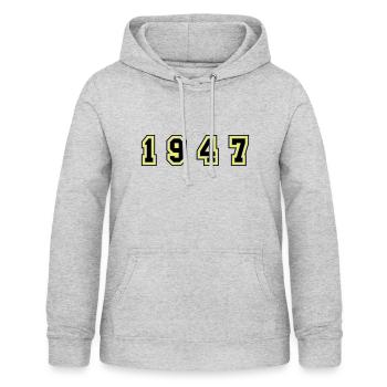 1947 Year Number - Women's Hoodie - light heather grey - Front - AI Model Female 172 light (172cm)
