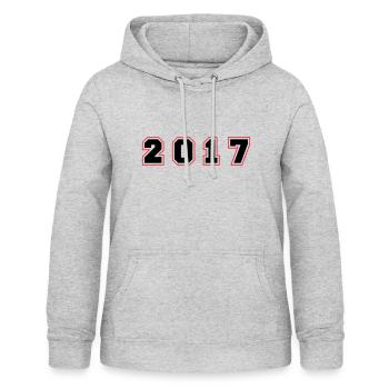 2017 Jahr Zahl - Frauen Hoodie - Hellgrau meliert - Vorne - AI Model Female 172 light (172cm)
