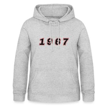 1967 Jahr Zahl - Frauen Hoodie - Hellgrau meliert - Vorne - AI Model Female 172 light (172cm)