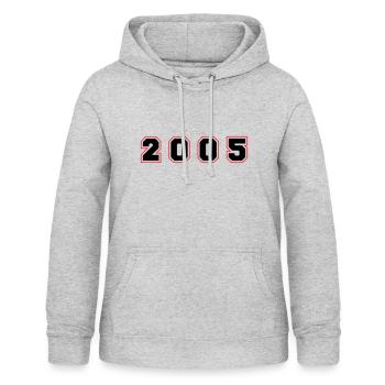 2005 Jahr Zahl - Frauen Hoodie - Hellgrau meliert - Vorne - AI Model Female 172 light (172cm)