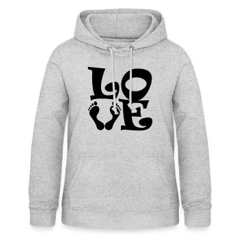 Barefoot Love Trekking Hiking Design Color Selectable - Women's Hoodie - light heather grey - Front - AI Model Female 172 light (172cm)