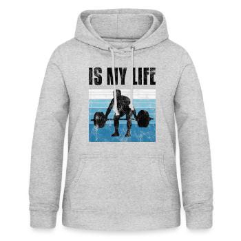 Bodybuilding is my life Bodybuilder GYM Weight Lifting - Women's Hoodie - light heather grey - Front - AI Model Female 172 light (172cm)