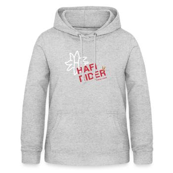 Hafi-Rider / Haflinger / Pferd / Pony - Frauen Hoodie - Hellgrau meliert - Vorne - AI Model Female 172 light (172cm)