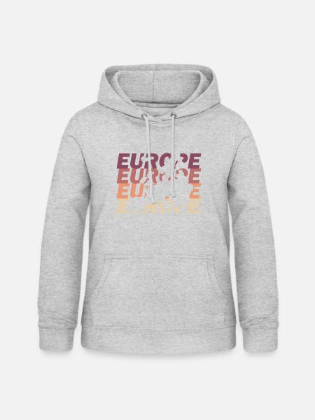 Europa - Frauen Hoodie - Hellgrau meliert