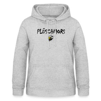 Plüschmors, Hummel, Plattdeutsch - Frauen Hoodie - Hellgrau meliert - Vorne - AI Model Female 172 light (172cm)