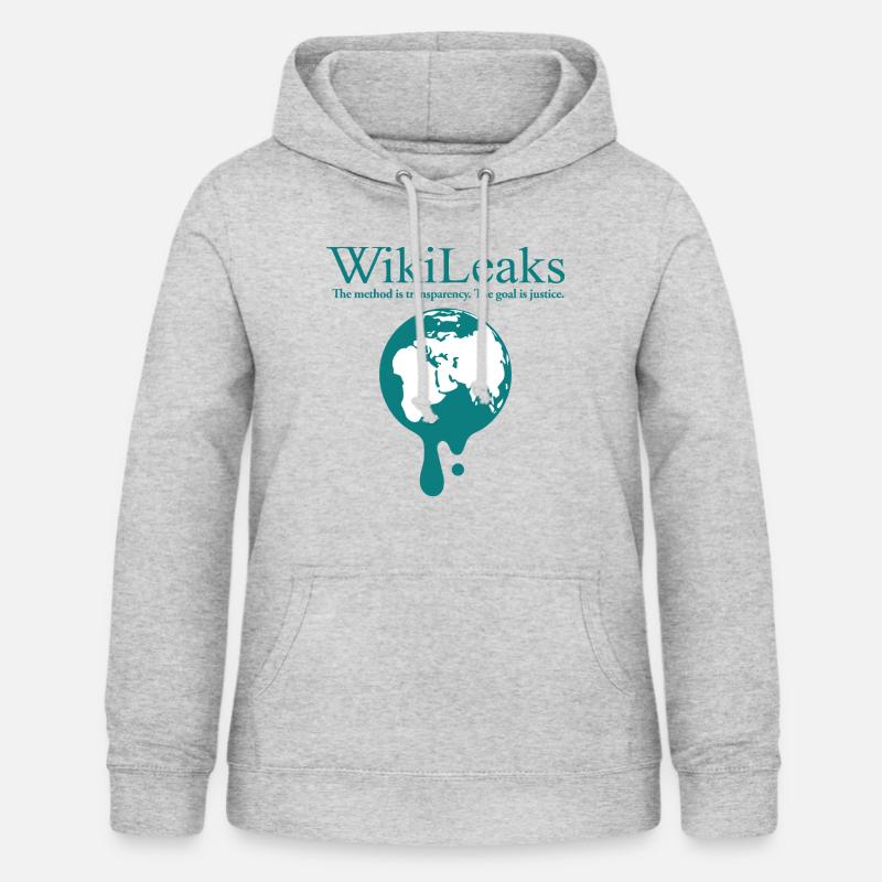 Globe dégoulinant WikiLeaks - Sweat à capuche Femme - gris clair chiné