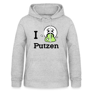 putzen - Frauen Hoodie - Hellgrau meliert - Vorne - AI Model Female 172 light (172cm)