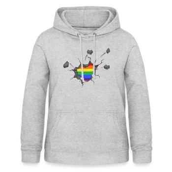 lgbt pride love rules human gender pan queer lgbtq - Frauen Hoodie - Hellgrau meliert - Vorne - AI Model Female 172 light (172cm)
