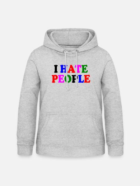 I hate people - Frauen Hoodie - Hellgrau meliert