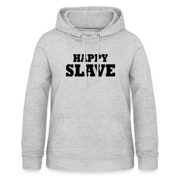 Happy slave - Frauen Hoodie - Hellgrau meliert - Vorne - AI Model Female 172 light (172cm)