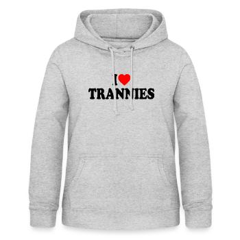 I love trannies - Frauen Hoodie - Hellgrau meliert - Vorne - AI Model Female 172 light (172cm)