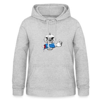 Schädel Like - Frauen Hoodie - Hellgrau meliert - Vorne - AI Model Female 172 light (172cm)