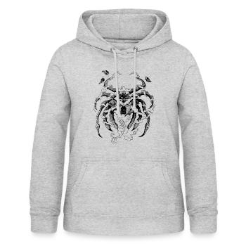 Krebs - Frauen Hoodie - Hellgrau meliert - Vorne - AI Model Female 172 light (172cm)