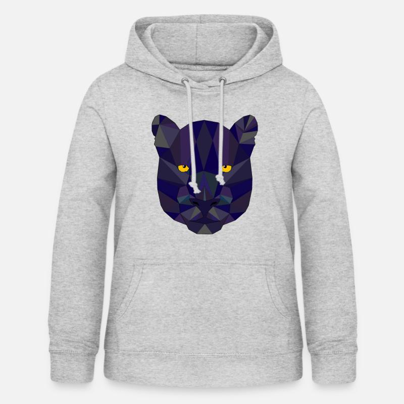 Panthère, panthère noire - Sweat à capuche Femme - gris clair chiné