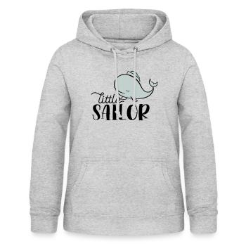 PETIT MARIN BALEINE MARINS BALEINES CAPITAINE MOTIF - Sweat à capuche Femme - gris clair chiné - Devant - AI Model Female 172 light (172cm)