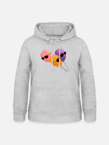 Luftballons - Frauen Hoodie - Hellgrau meliert