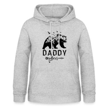 Papa Bär - Frauen Hoodie - Hellgrau meliert - Vorne - AI Model Female 172 light (172cm)