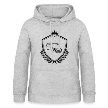 Armoiries du pain - Sweat à capuche Femme - gris clair chiné - Devant - AI Model Female 172 light (172cm)
