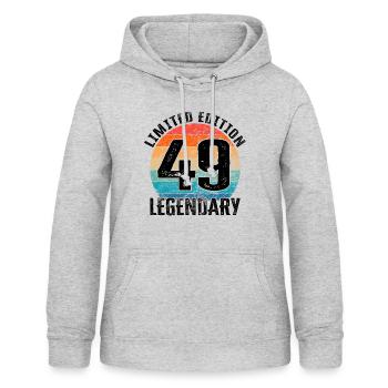 Happy Birthday - 49. Geburtstag - Frauen Hoodie - Hellgrau meliert - Vorne - AI Model Female 172 light (172cm)