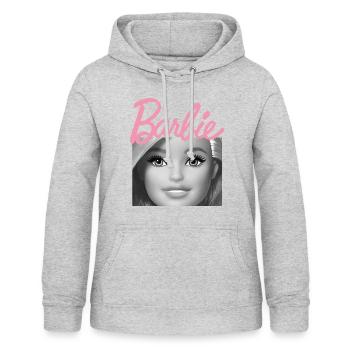 Barbie Schwarz Weiß Und Rosa Schriftzug - Frauen Hoodie - Hellgrau meliert - Vorne - AI Model Female 172 light (172cm)