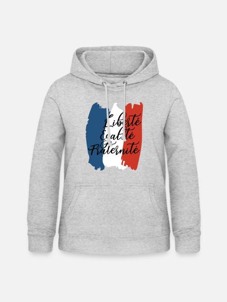 Liberté Égalité Fraternité - Frauen Hoodie - Hellgrau meliert