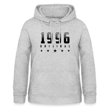 Original 1996 Geburtsjahr | Farbe änderbar | - Frauen Hoodie - Hellgrau meliert - Vorne - AI Model Female 172 light (172cm)