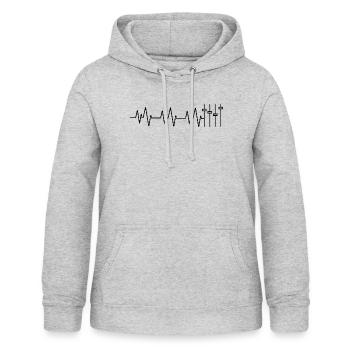 Synthétiseur Heartbeat Mixer - Sweat à capuche Femme - gris clair chiné - Devant - AI Model Female 172 light (172cm)