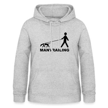 Mantrailing - Frauen Hoodie - Hellgrau meliert - Vorne - AI Model Female 172 light (172cm)