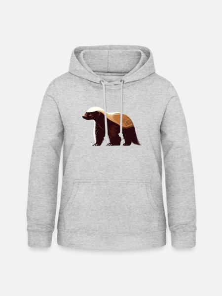 Honigdachs - Frauen Hoodie - Hellgrau meliert