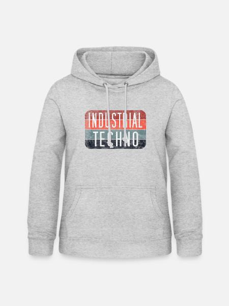 Industrial Techno Retro Gradient - Frauen Hoodie - Hellgrau meliert