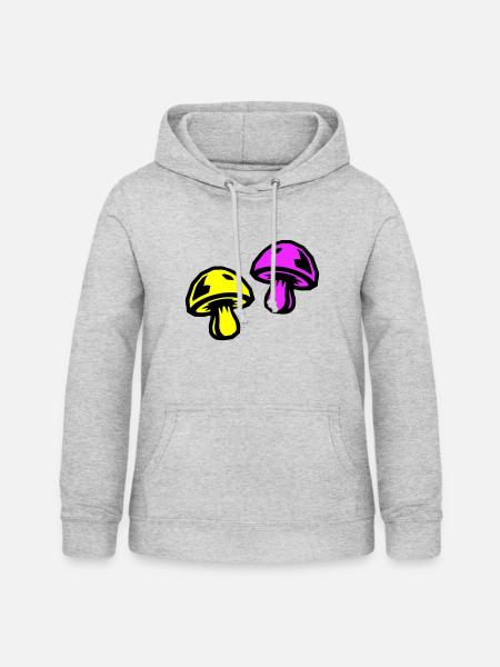 Pilze Bunt - Frauen Hoodie - Hellgrau meliert